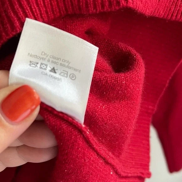 Veronica Beard Barrett Red Varsity Cashmere Sweater